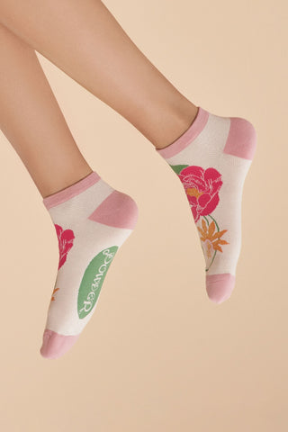 Trainer Socks - Tropical Flora Coconut