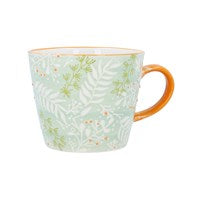 Green Botanical Stoneware Mug