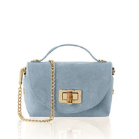 Small Suede Evening Bag with Buckle