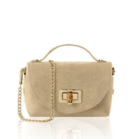Small Suede Evening Bag with Buckle