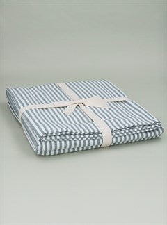 Green Cotton Mix Stripe Tablecloth, 160x250cm