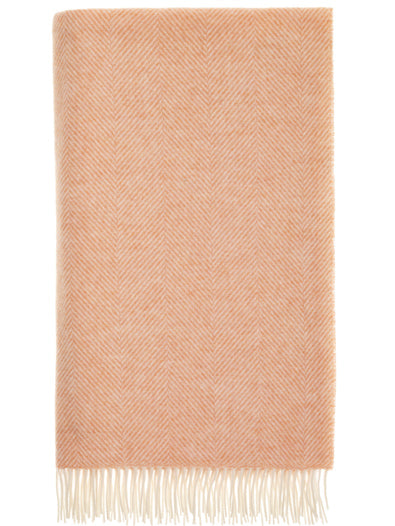Bronte Herringbone Shetland Throw - Orange