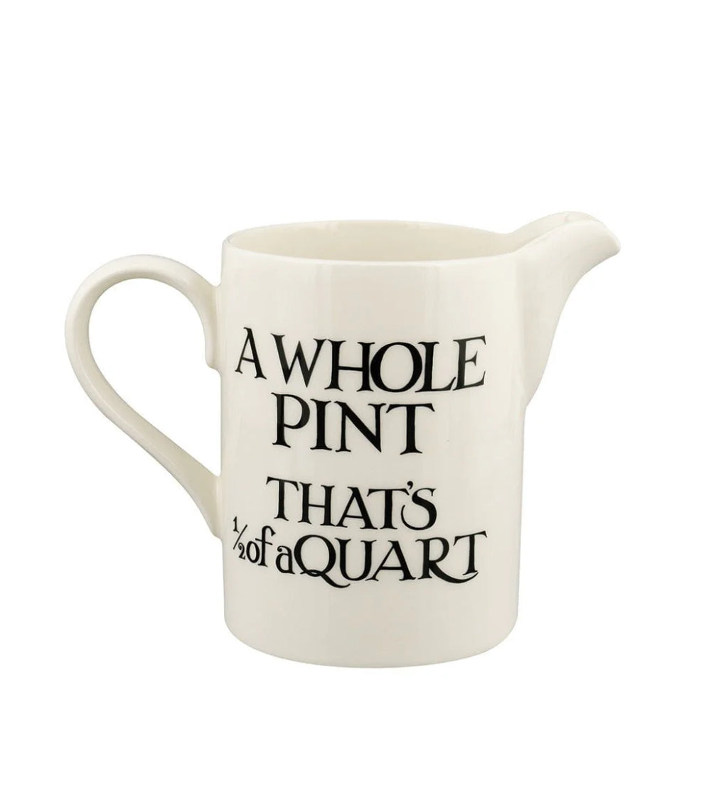 Emma Bridgewater Black Toast Cream Medium Straight Jug