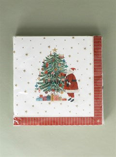 Nostalgia Santa and Tree Paper Napkins