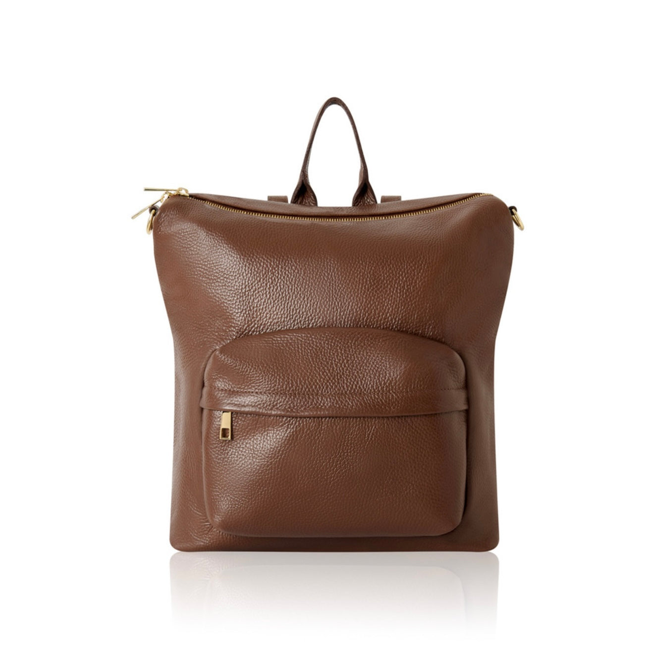 Leather Backpack - Light Chocolate