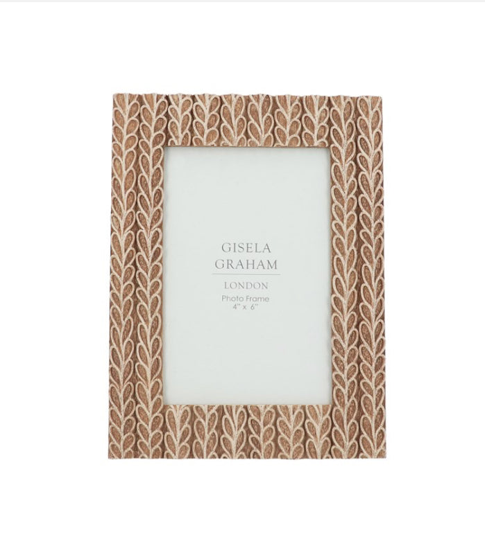 Rustic Leaves Resin Picture Frame - 6” x 4”