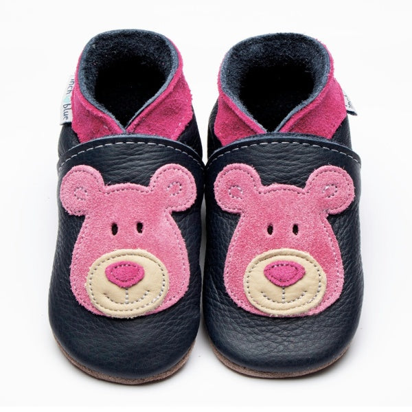 Inch Blue Baby Shoes - Bear Navy/Pink
