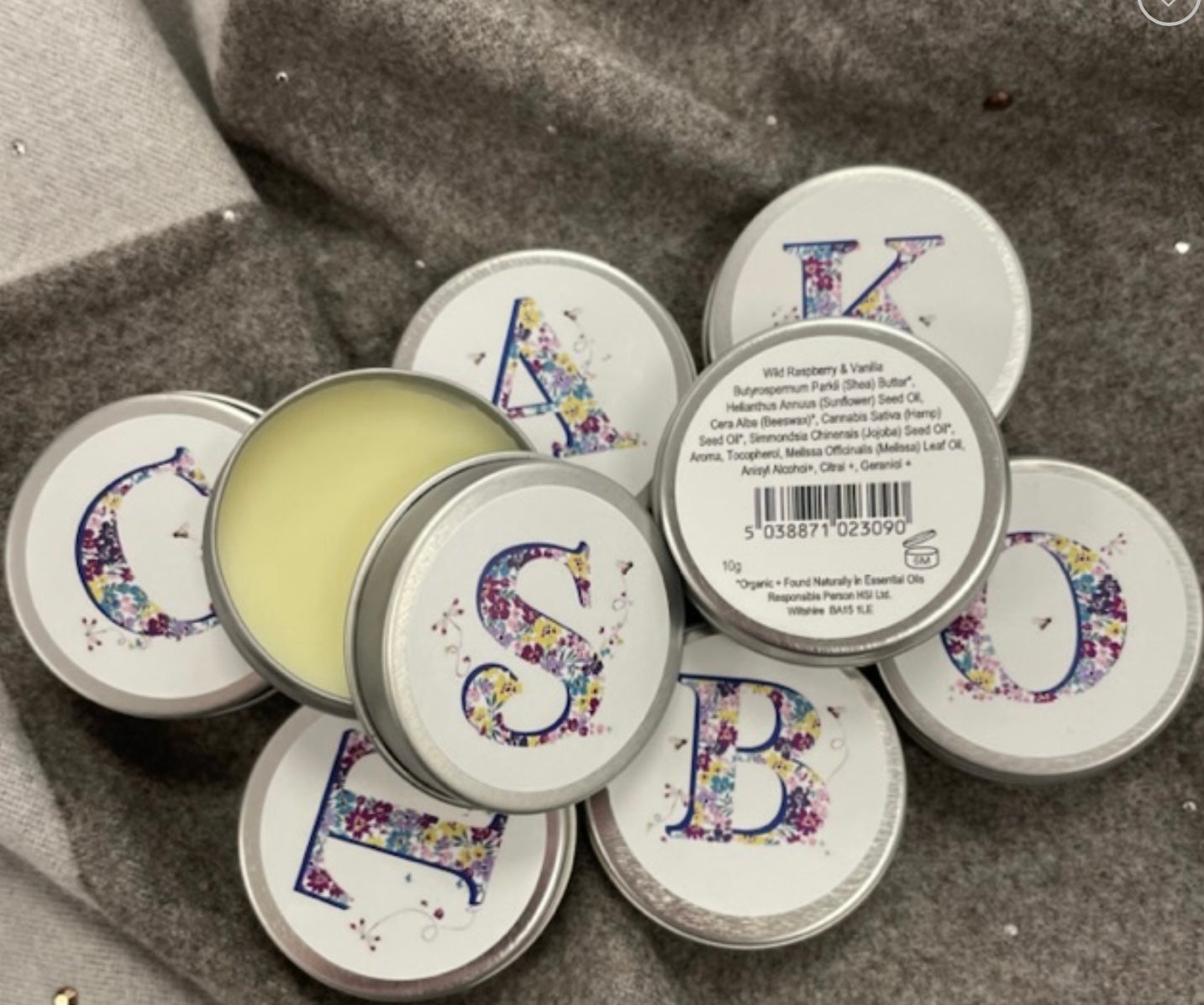 Floral Alphabet Lip Balm - Wild Raspberry & Vanilla