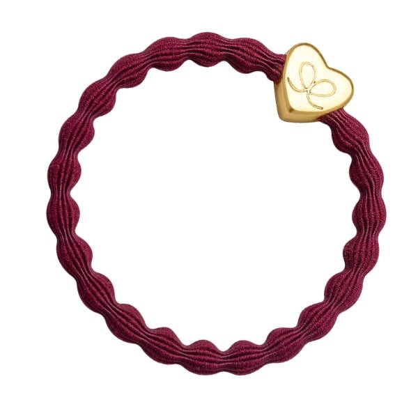 Gold Heart Thin Bangle Band