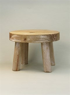 Natural Wood Dec. Round High Riser, Med