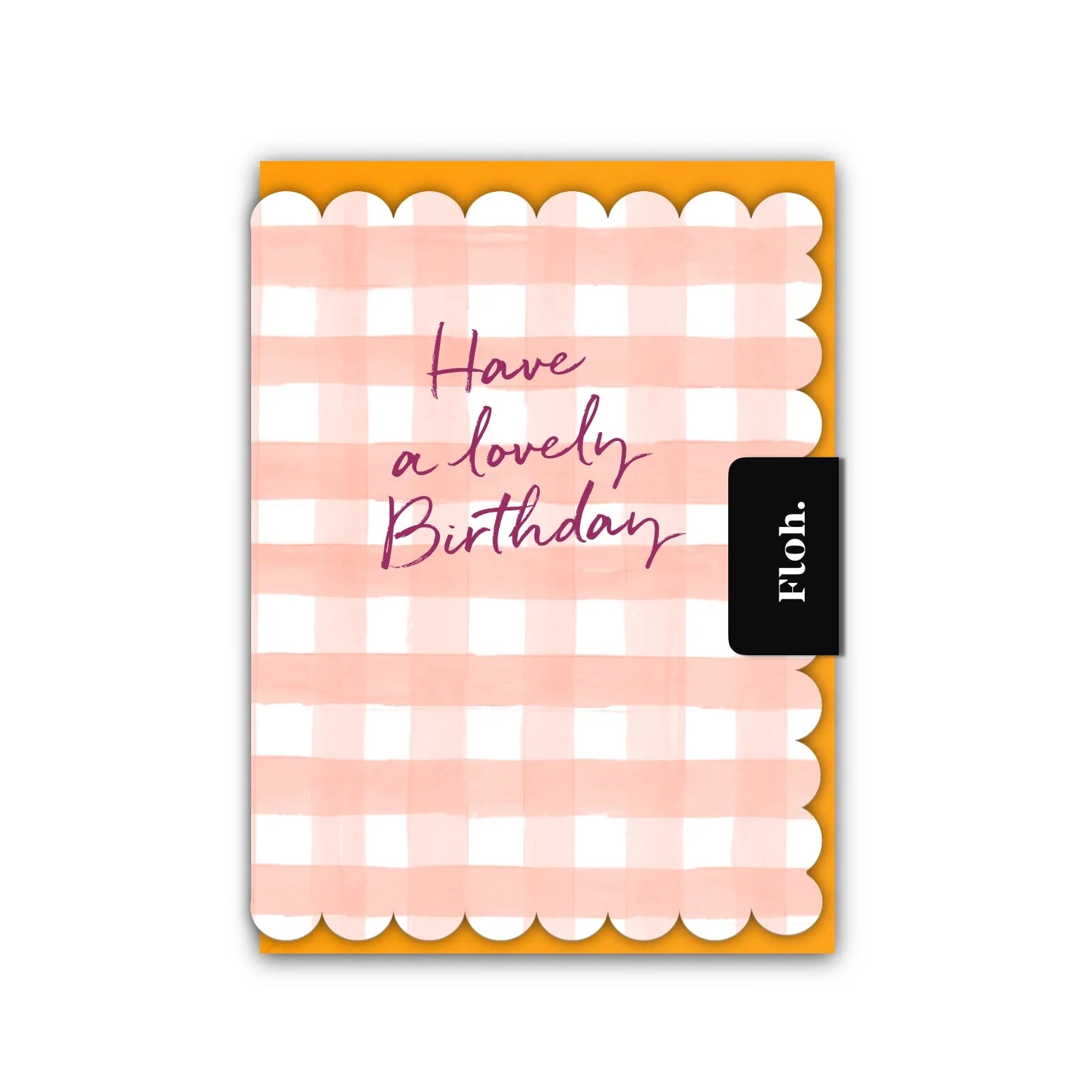 Have a Lovely Birthday (Peach Gingham) Card