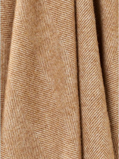 Bronte Herringbone Throw - Camel