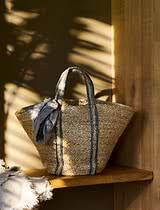 Foxcroft Jute Market Bag - Cove Blue