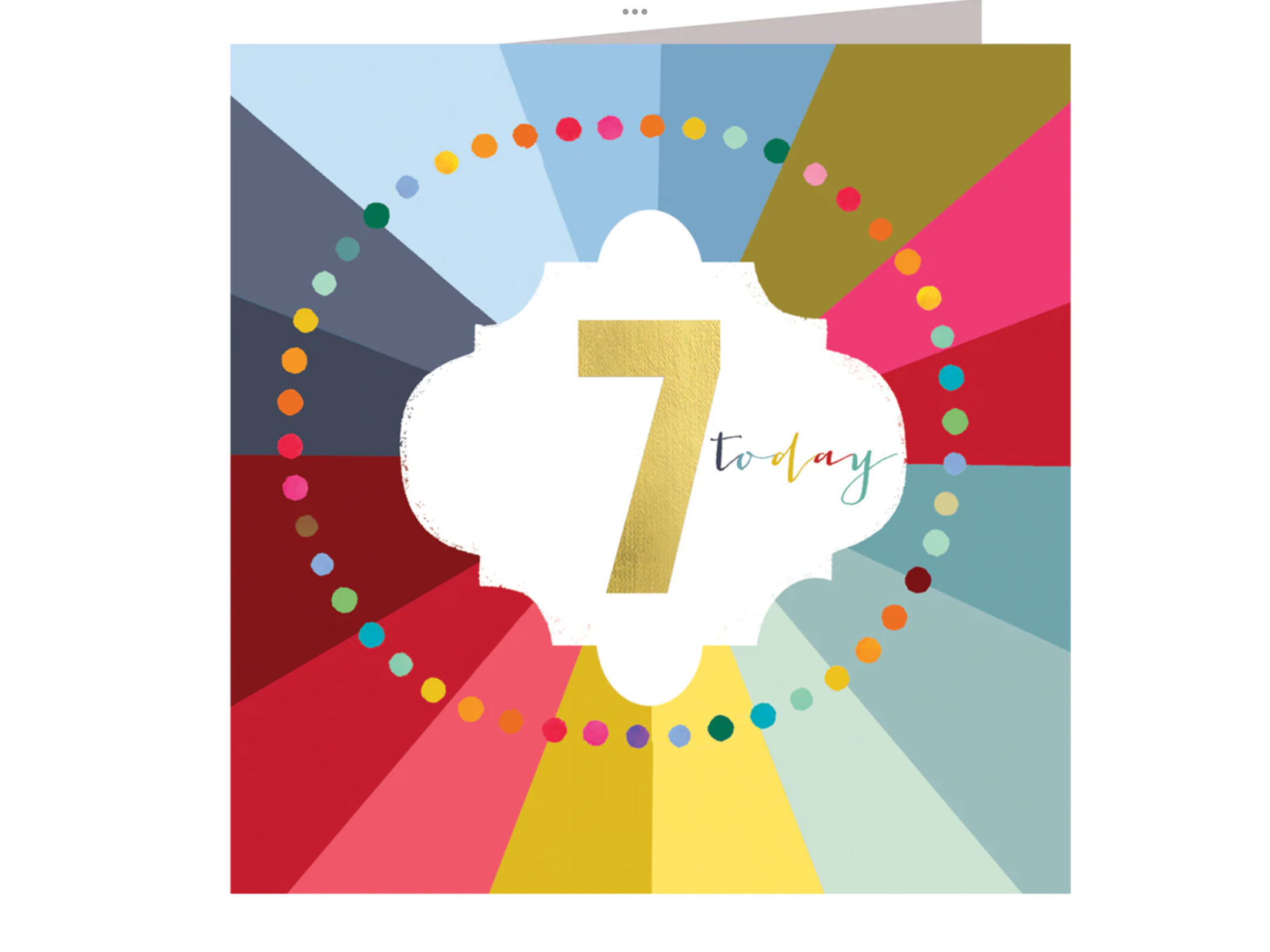 Gold Foiled Number 7 Cloud Card