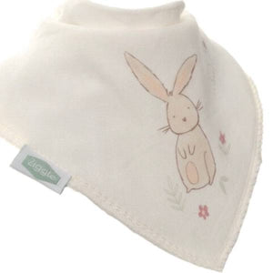 Fun absorbent baby bandana - Cream Bunny