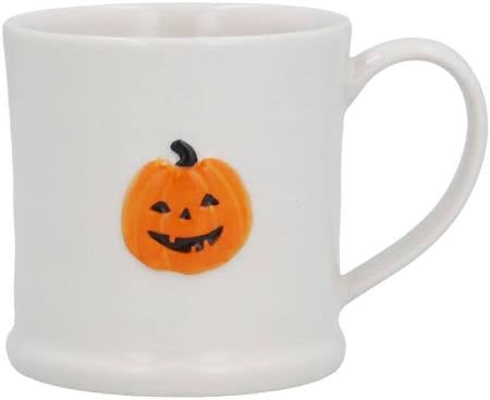 Stoneware Mini Mug with Pumpkin Face