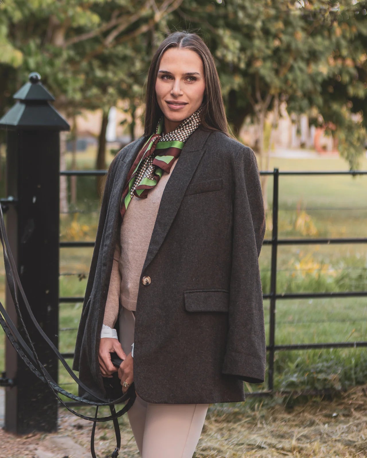 Emma Scarf - Green / Brown