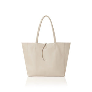 Leather Handbag - Cream
