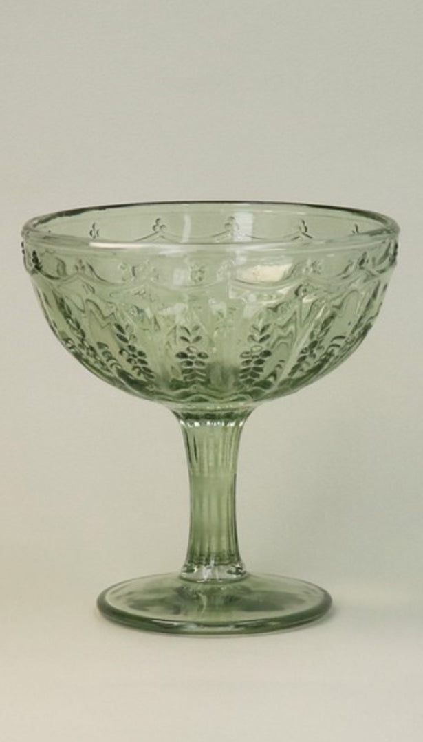 Green Glass Dessert Cup