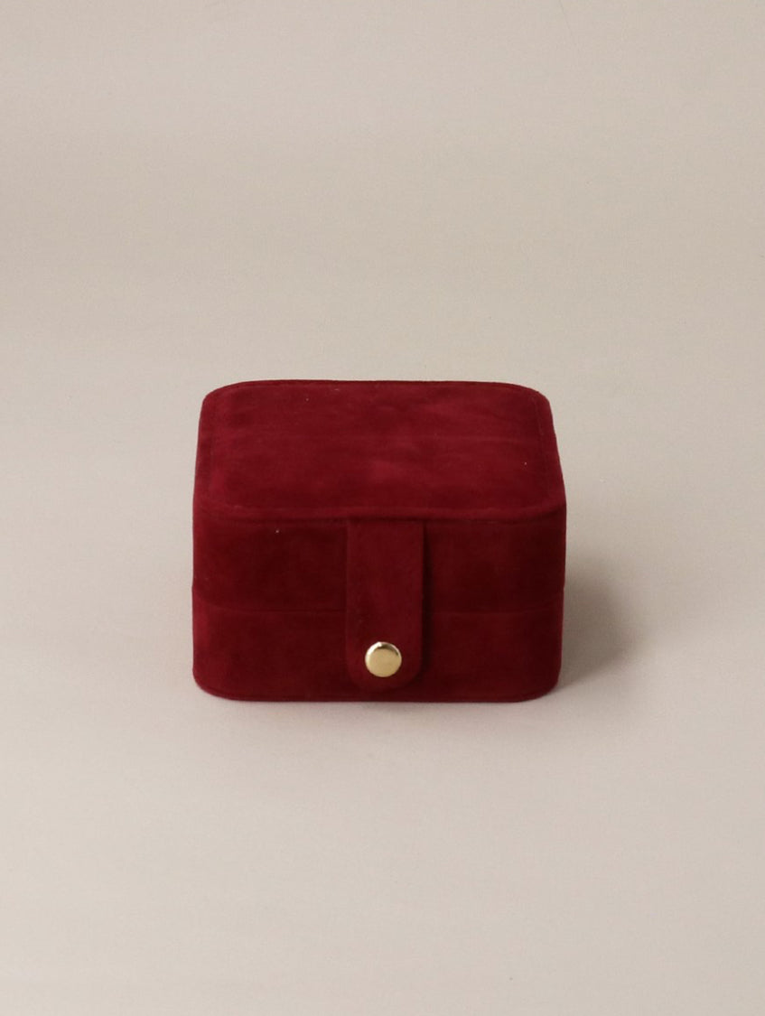Ruby Velvet Square Jewellery Box