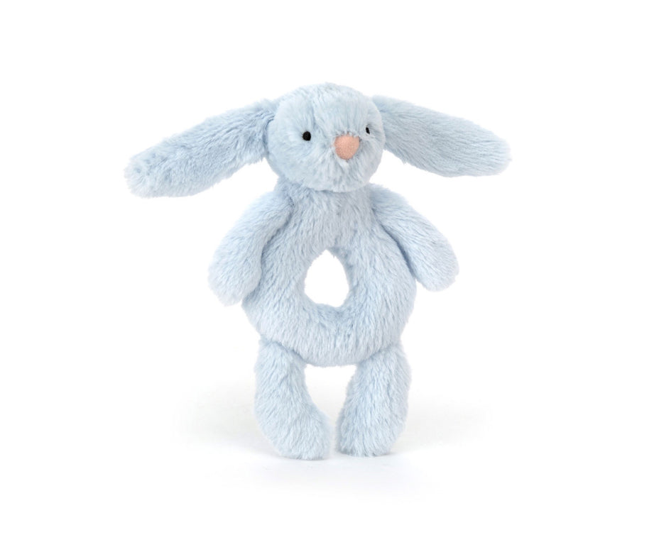 Bashful Blue Bunny Ring Rattle