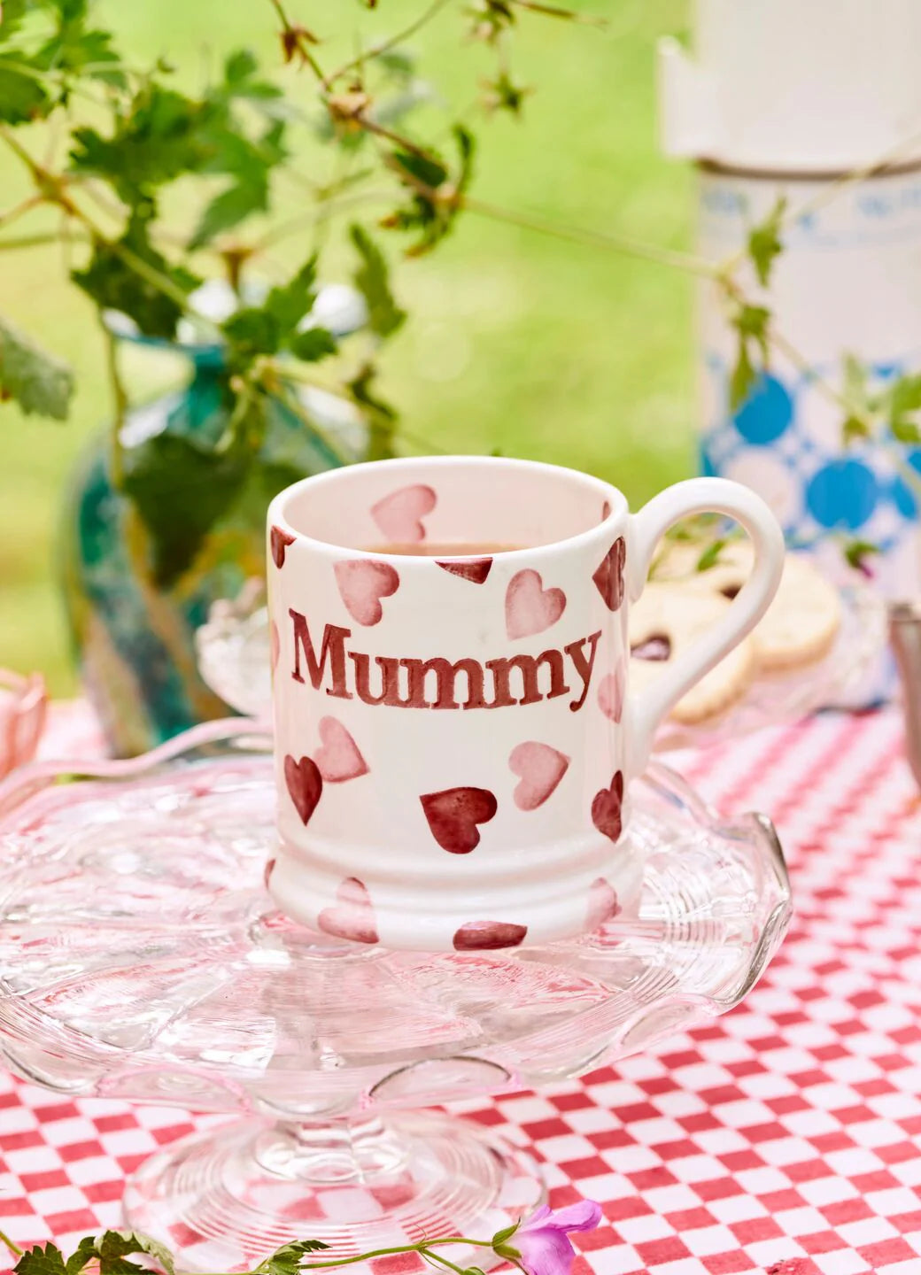 Pink Hearts 'Mummy' 1/2 Pint Mug