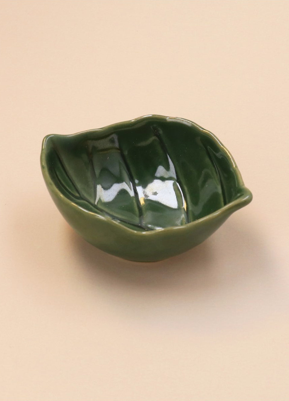 Green Stoneware Mini Leaf Dish
