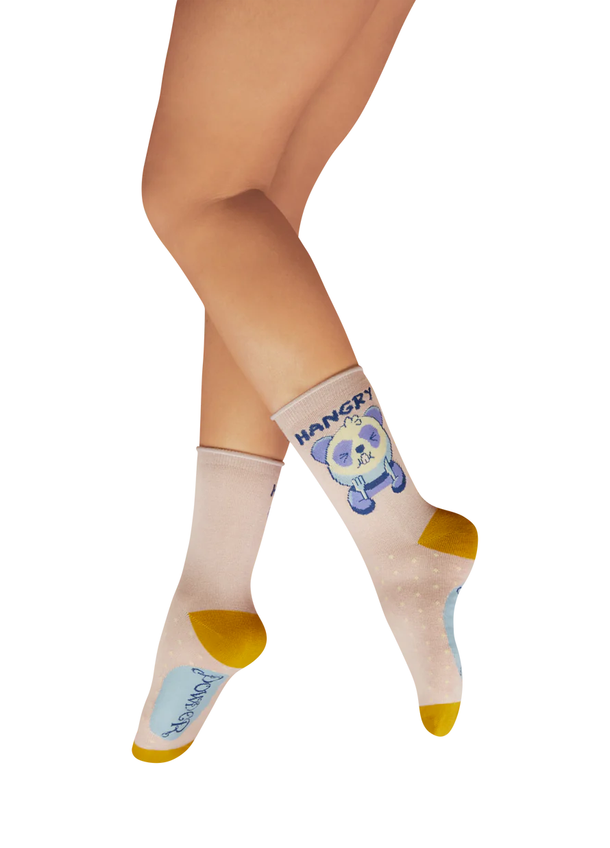Ladies Ankle Socks - Panda Design