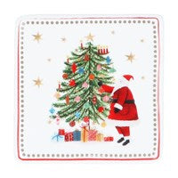 Nostalgia Santa/Tree Porcelain Coaster