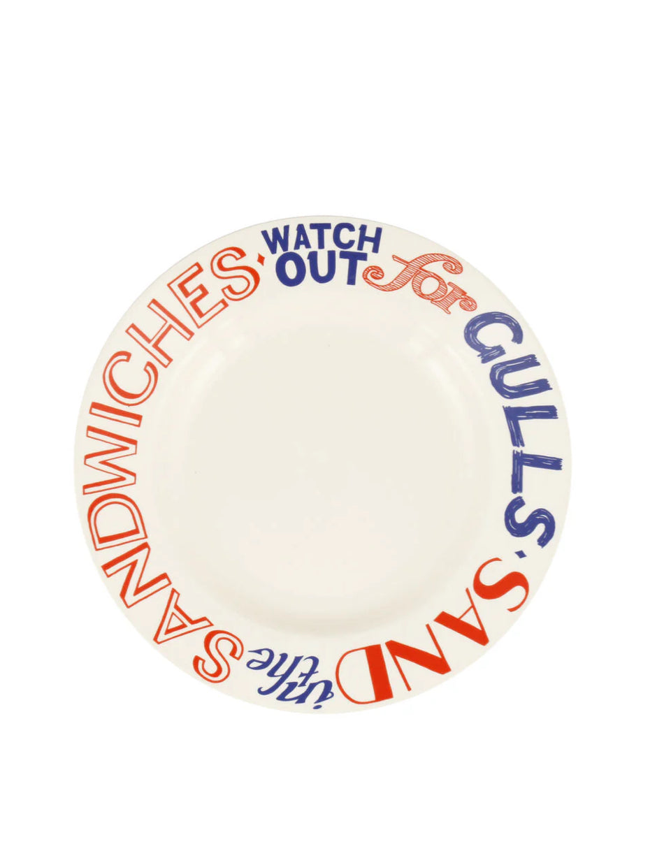 Emma Bridgewater Red & Blue Toast 8 1/2 Inch Plate
