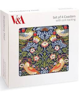 V & A Strawberry Thief Set Of 4 Coasters