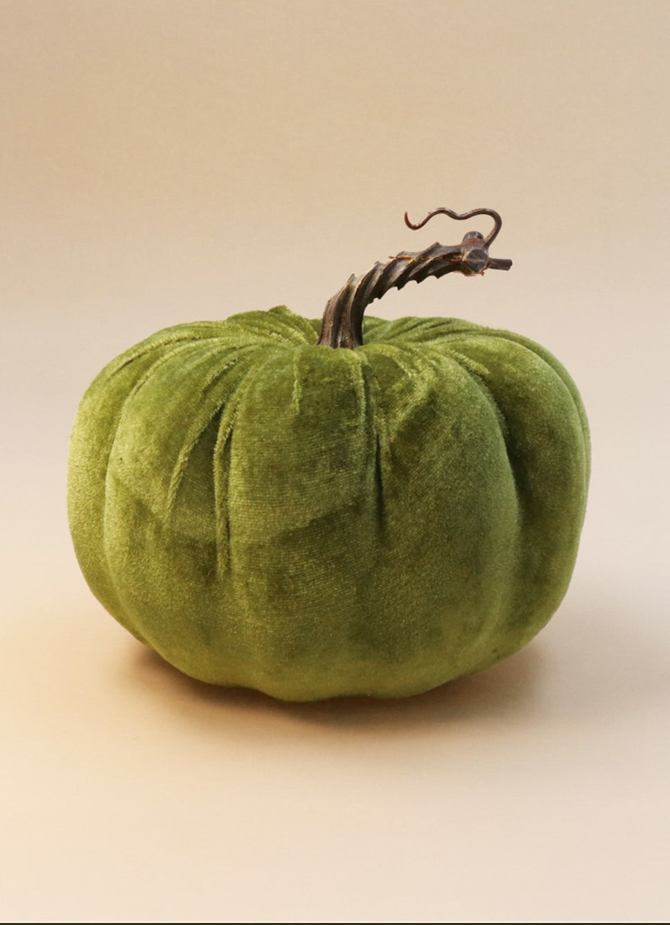 Green Velvet Pumpkin - Medium
