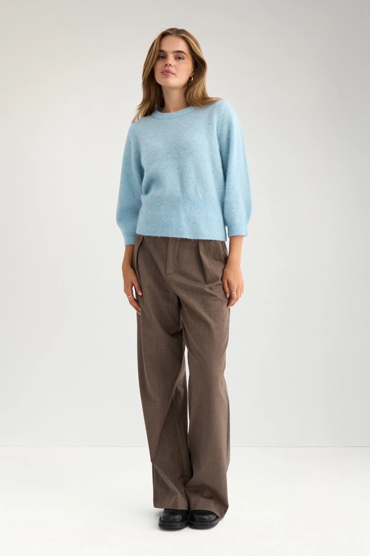 Nusuri Brushed Short Sleeved Pullover - Forget Me Not