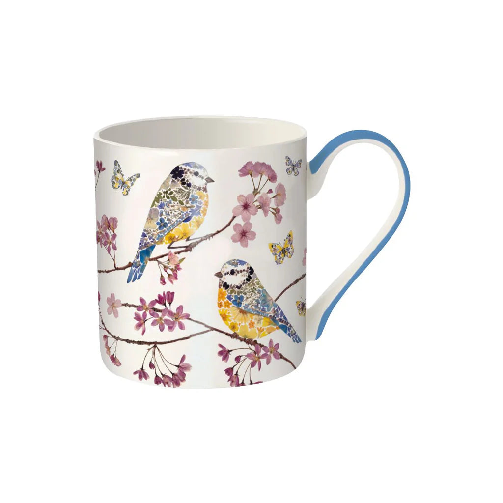 Helen Ahpornsiri Blue Tits & Blossom Fine Bone China Mug