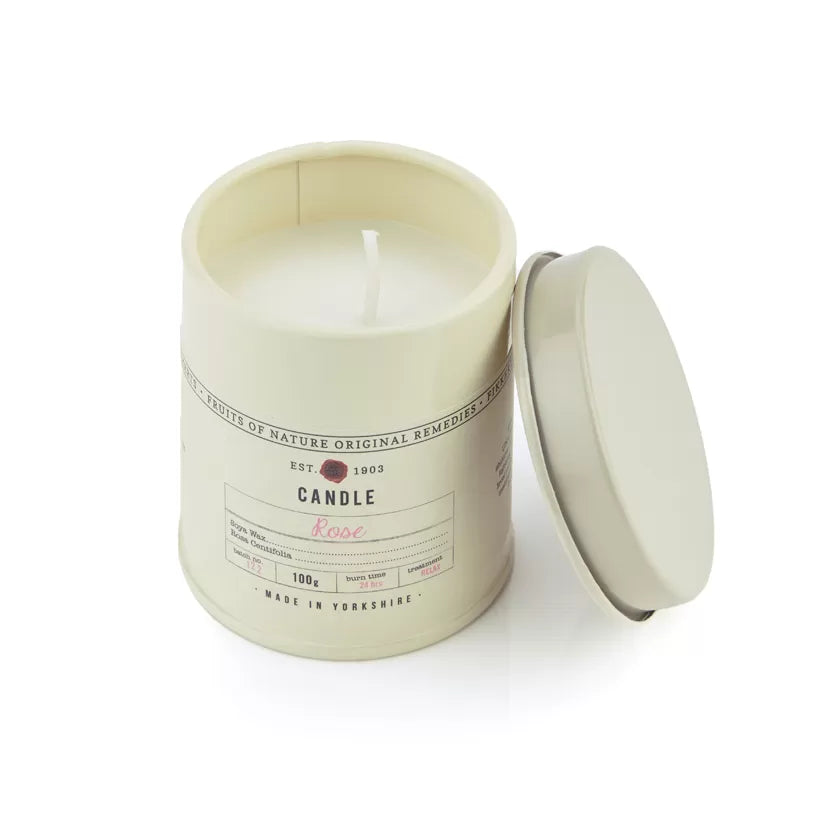 FRUITS OF NATURE SMALL CANDLE TIN 100G (3.5OZ)- Rose