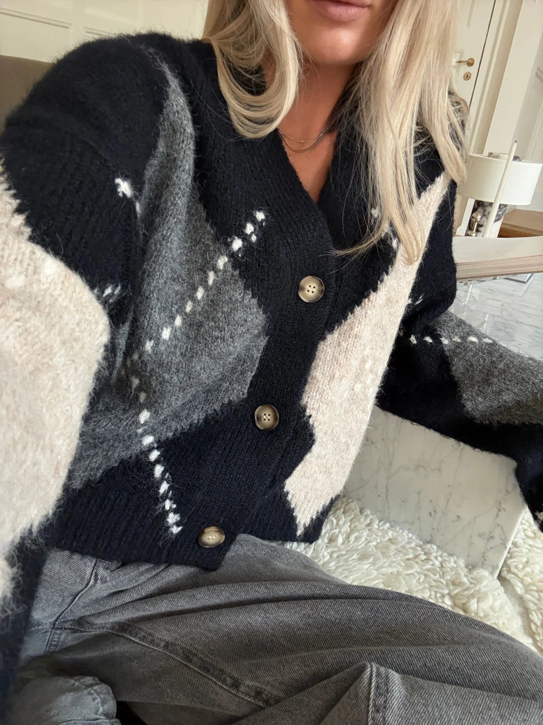 Laiana Knit Cardigan - Navy Mix