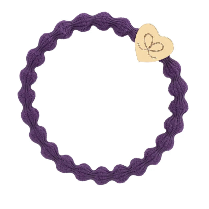 Gold Heart Thin Bangle Band