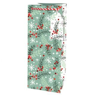Bottle Gift Bag - Festive Fern