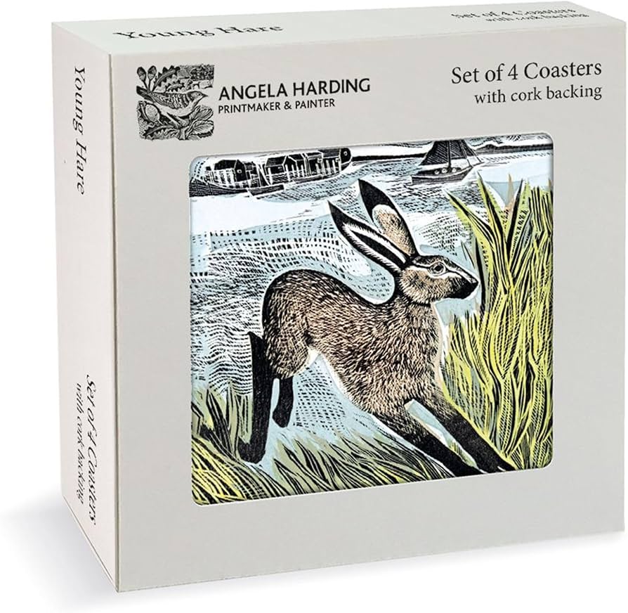 Angela Harding Young Hare Set Of 4 Coasters