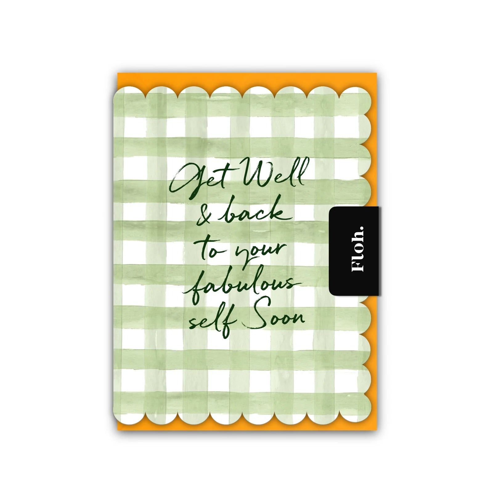 Get Well & Back to your Wonderful Self (Olive Gingham) Card