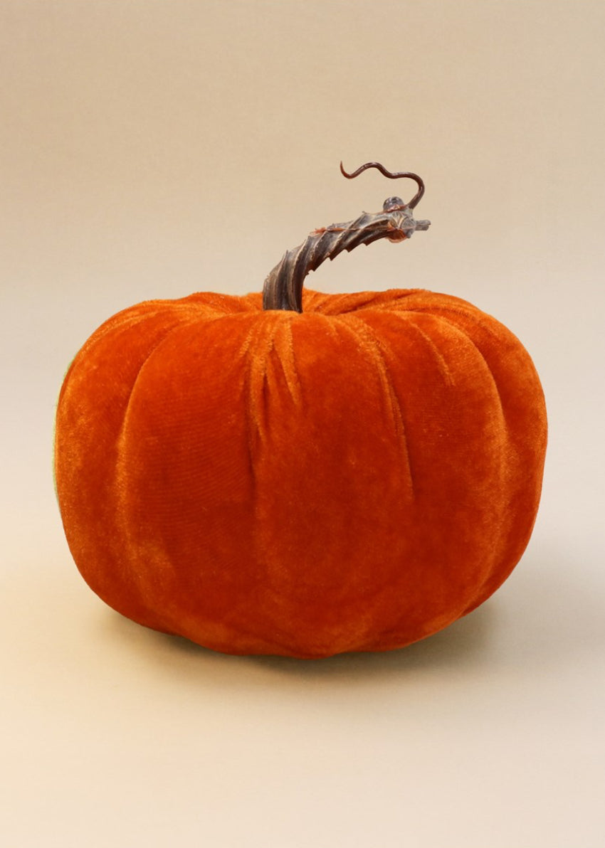 Orange Velvet Pumpkin - Medium