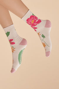 Ankle Socks - Tropical Flora Coconut