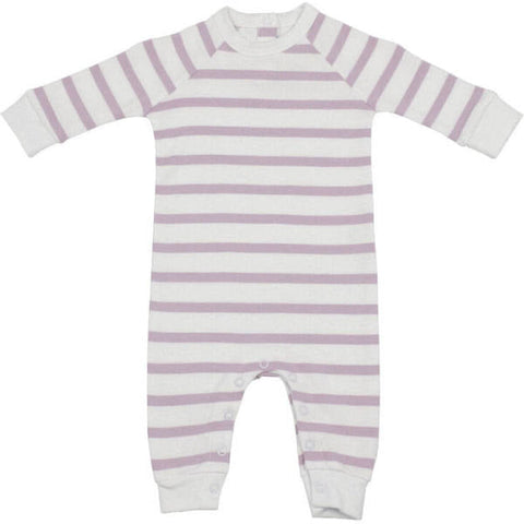 Striped All-in-One - Parma Violet & White - 3-6 Months