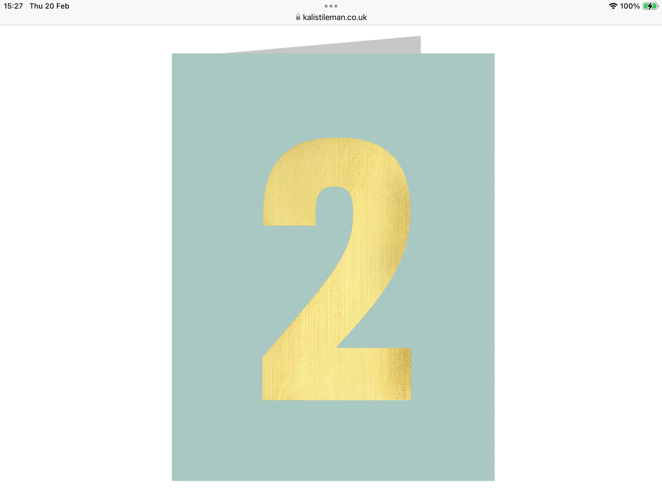 Gold Foiled Number 2 Tiddly