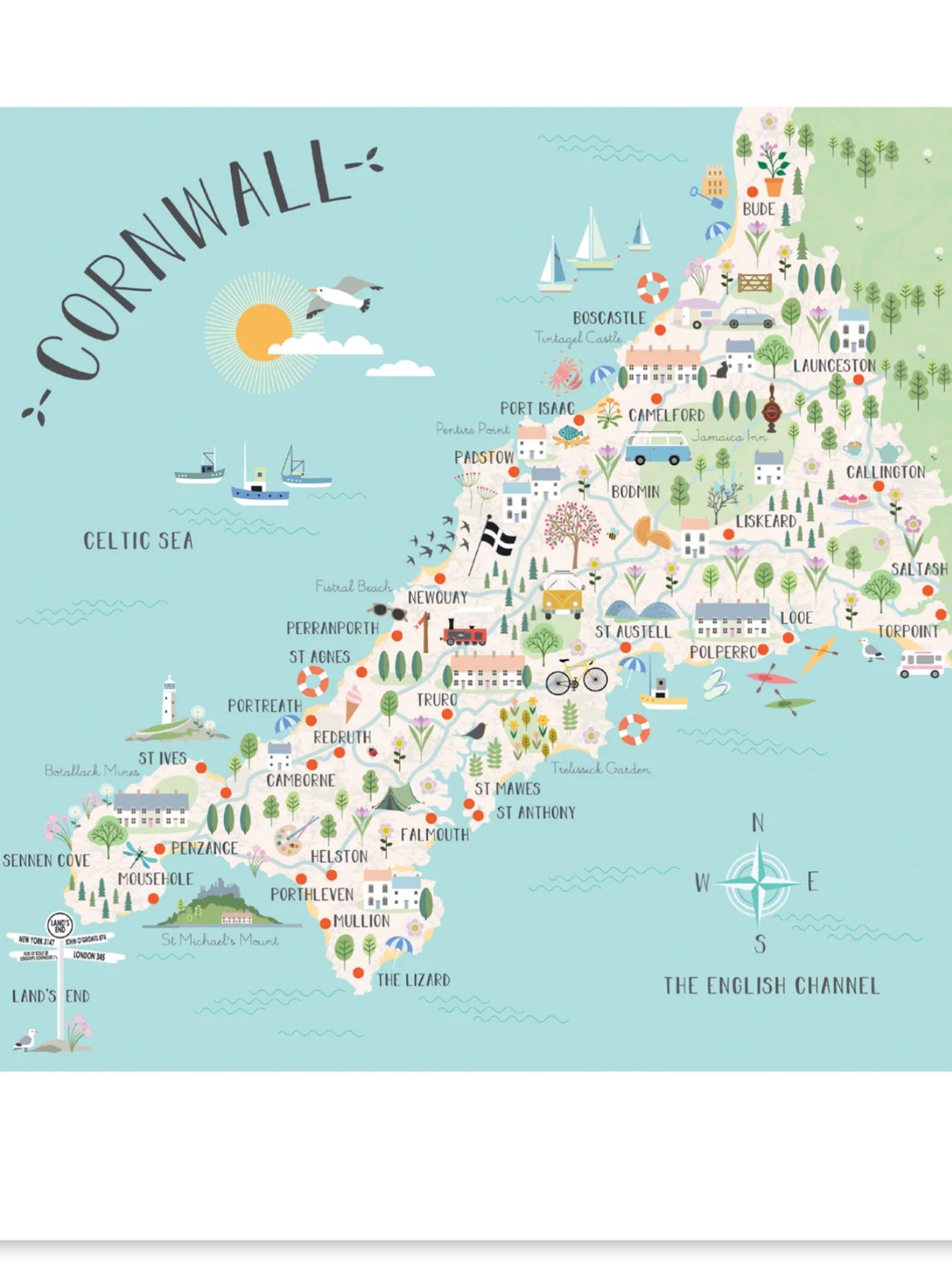 Map of Cornwall