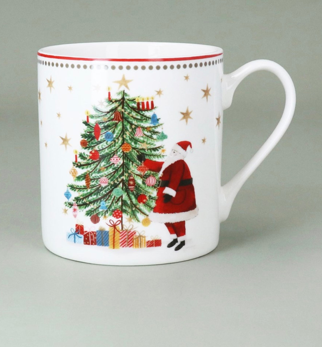Nostalgia Santa/Tree Porcelain Mug
