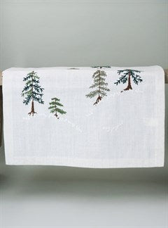 Table Runner With Embroidered Trees