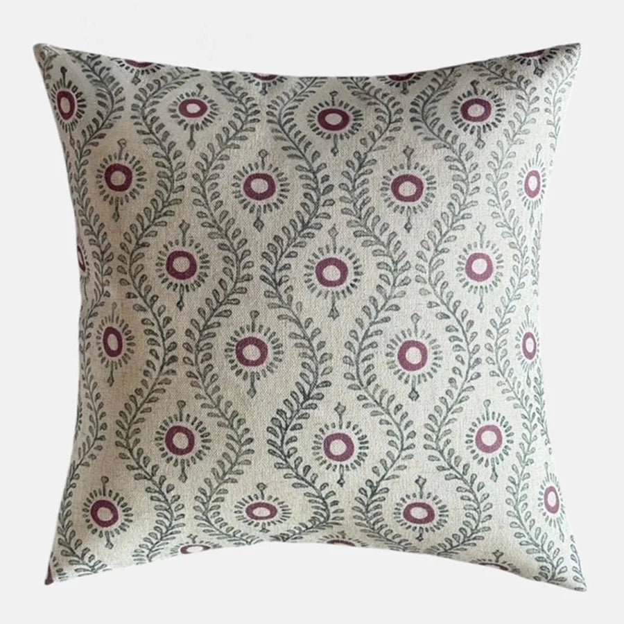 Tumble Twine Stone & Red Cushion