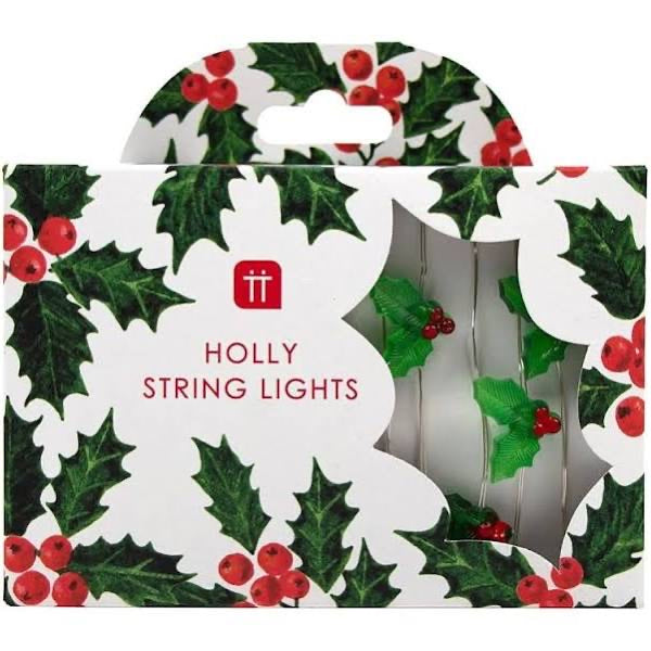 Botanical Christmas Holly String Lights