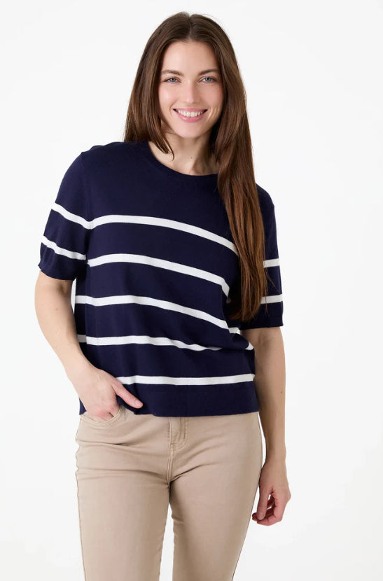 Stripe Crew Neck Short Sleeve Jumper